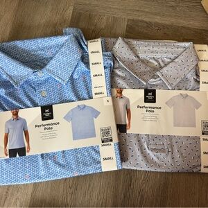 Men's Polo Shirt - Blue and Gray